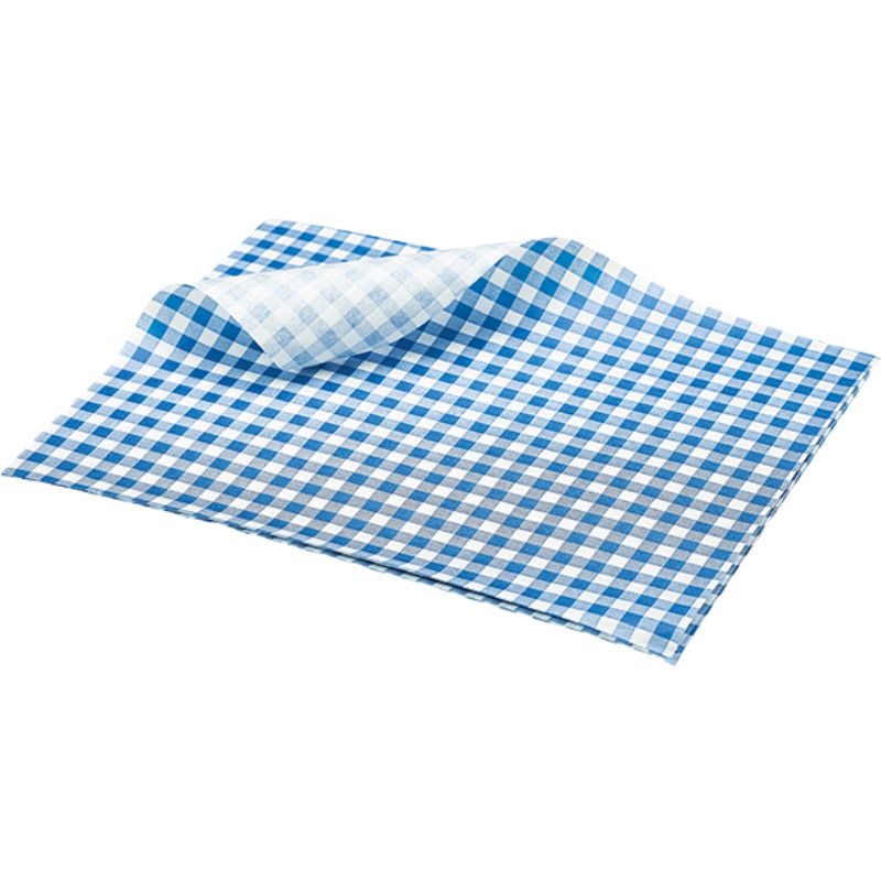 Fedttæt Papir Ternet Blå 25 x 20cm 1000 Stk.