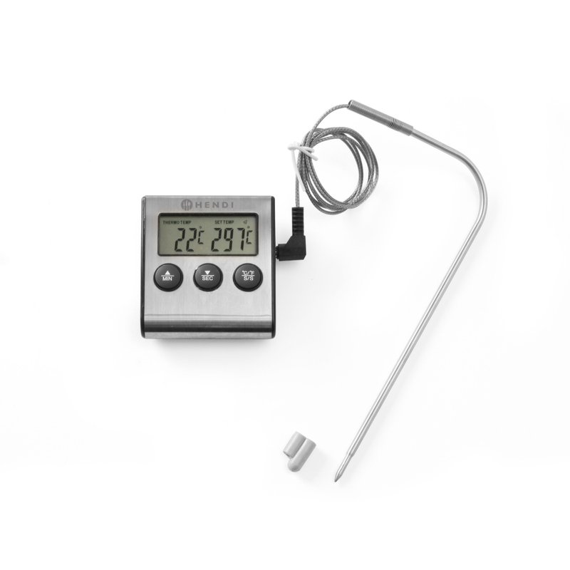 Hendi Stegetermometer Med Timer Rustfrit Stål