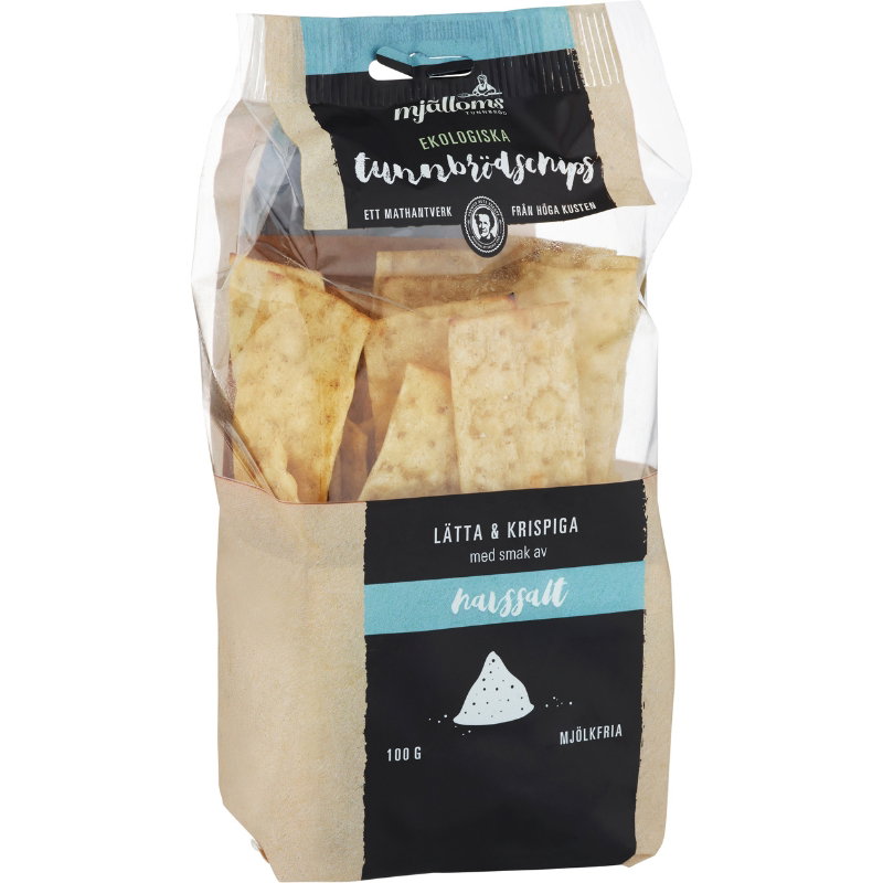 Øko Tyndbrødschips Havsalt 100g