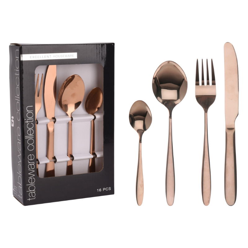 Bestiksæt 16 Dele Kobber Bestiksæt 16 Dele Kobber