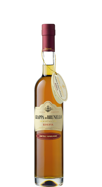 Grappa Brunello Riserva 40 % 0,50 L Stålrør - Gagliano
