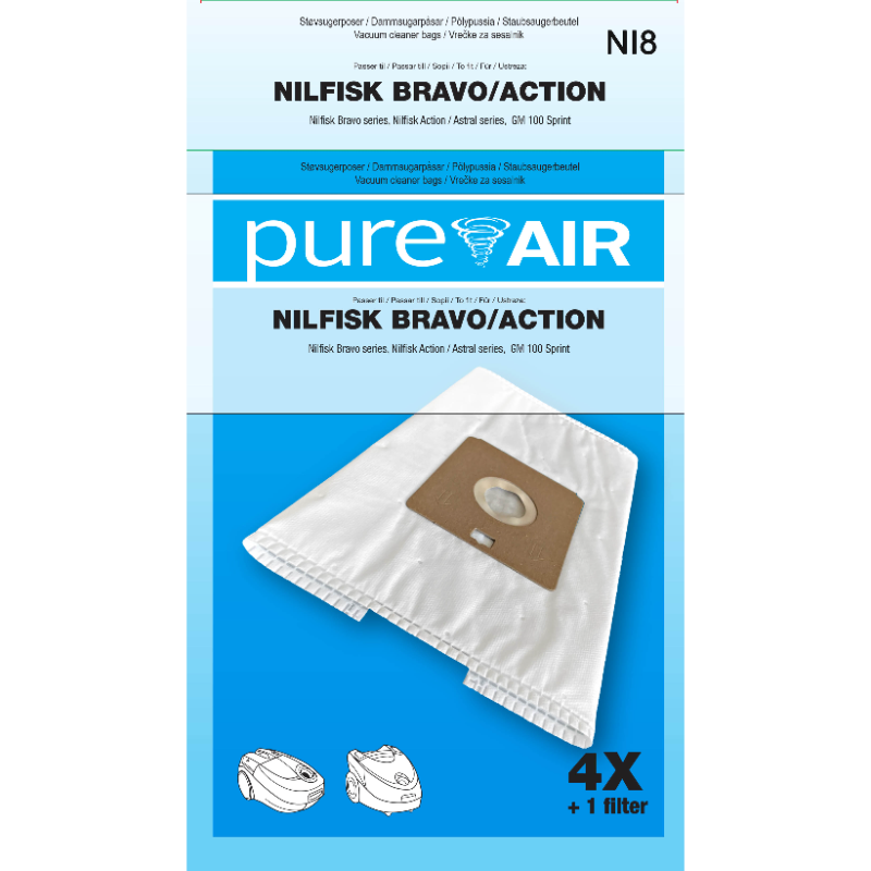 Pureair NI8 Nilfisk Bravo/Action støvsugerposer