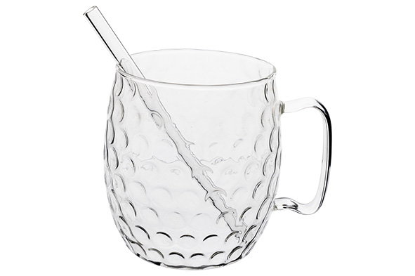 Moscow Mule Glas 2 Stk Inkl. Sugerør Borosilikatglas