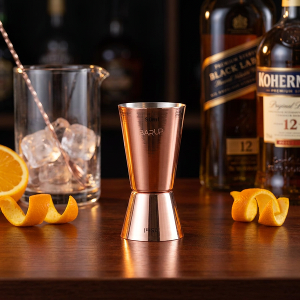 Jigger 25 + 50 Ml Rustfrit Stål Kobberbelægning