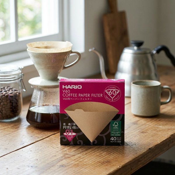 V60 Kaffefiltre 01 40 Stk Ubleget billede