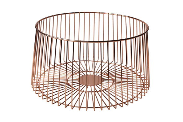 Fruit Basket Copper Plated D30xh15.5cm