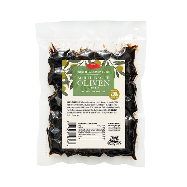 Sorte Bagte Oliven 200g