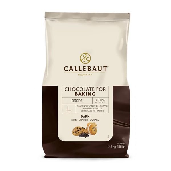 Mørke Bagestabile Chokoladedråber, Størrelse L Barry Callebaut 2,5kg thumbnail