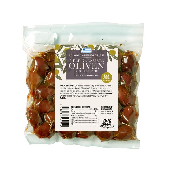 Kalamata Oliven M/krydderier 200g