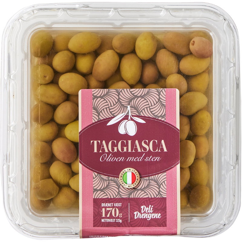 Taggiasca Oliven i Saltlage 170g
