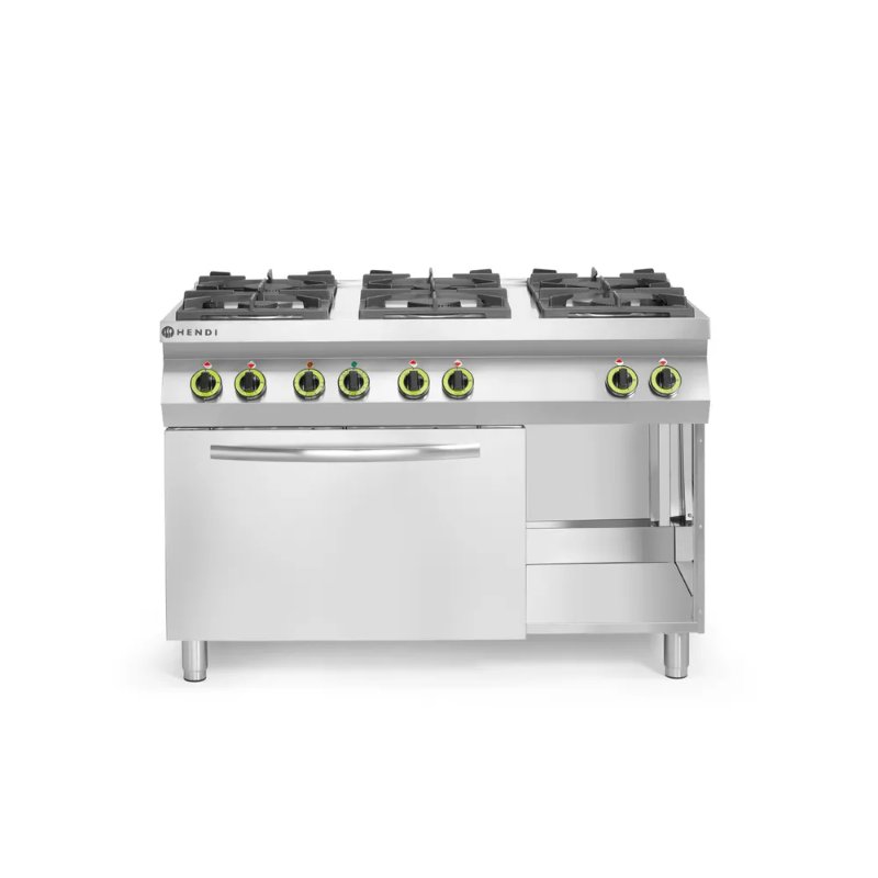 Hendi Kitchen Line Gaskomfur 6 Blus Med Gn 1/1 Konvektionsovn