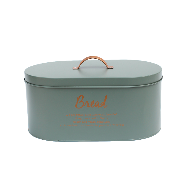 Brødkasse i Metal Grøn/guld 34x18 Cm