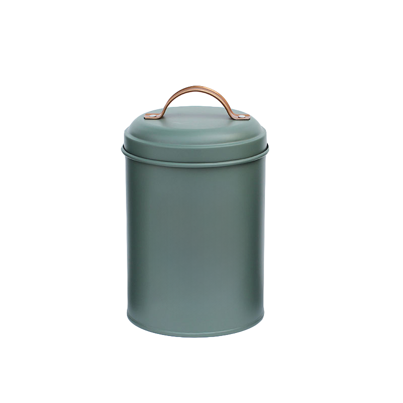 Opbevaringsdåse i Metal Grøn/guld 11x15 Cm