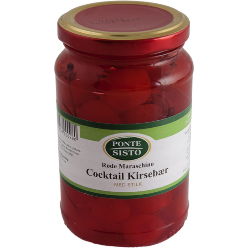 Maraschino Kirsebær M/stilk Rød 370 g