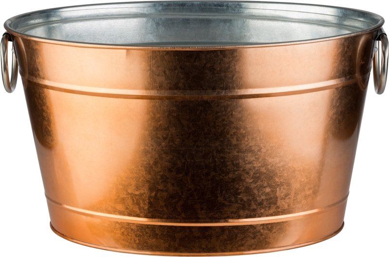 Isspand / Ølspand Med Plastindsats, "Kobber", 40 x 28 Cm