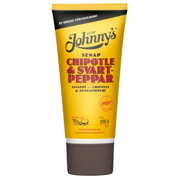 Johnnys Chipotle og Sortpeber Sennep 200g