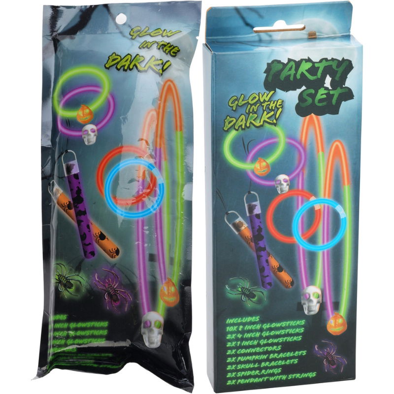 Halloween Party Pakke Med Selvlysende Sæt Halloween Party Pakke Med Selvlysende Sæt