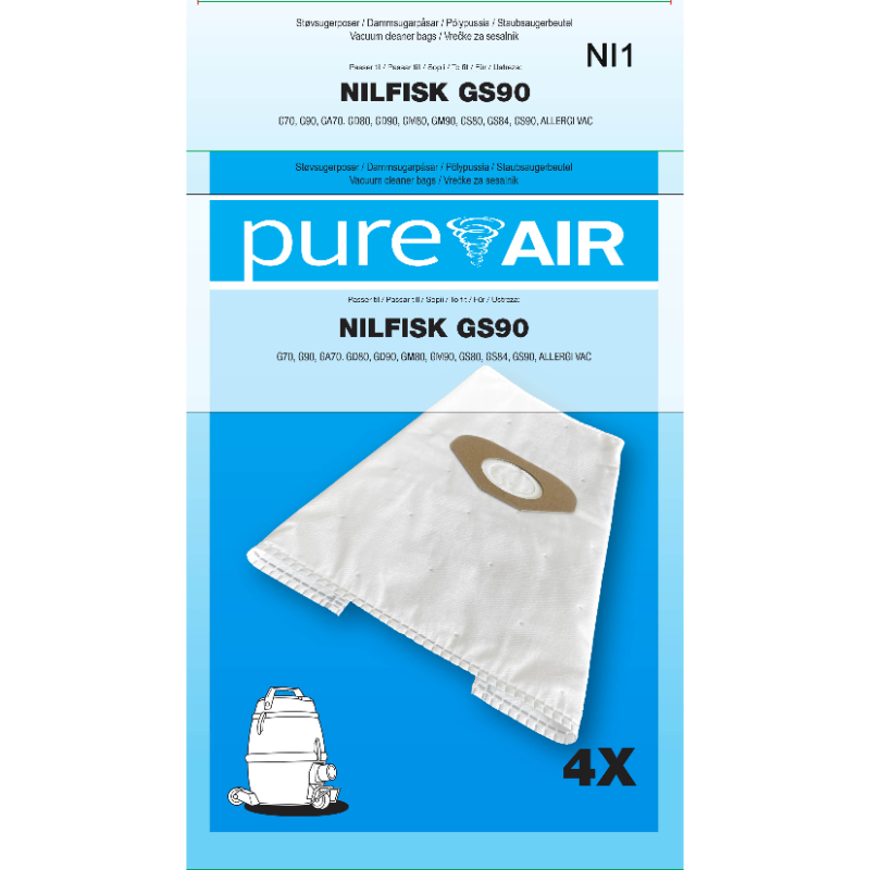 Støvposer Ni-1 Nilfisk Gs90 4 Poser