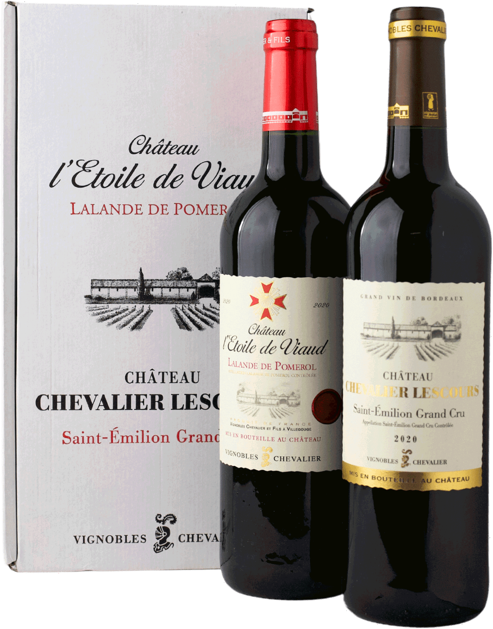 Gaveæske 2 Fl. Viaud Og Lescours Pomerol