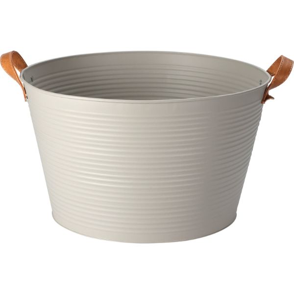 Spand metal med håndtag hvid