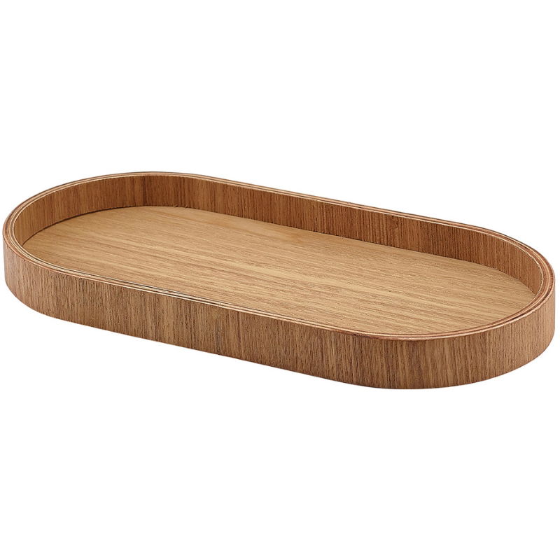 Bakke Oval Lys Finér Træ 23 x 11cm