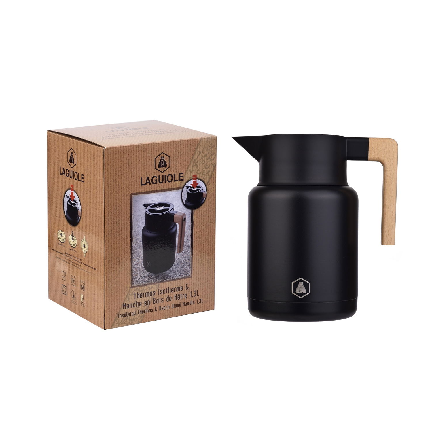 Laguiole Termokande Sort 1,2 l