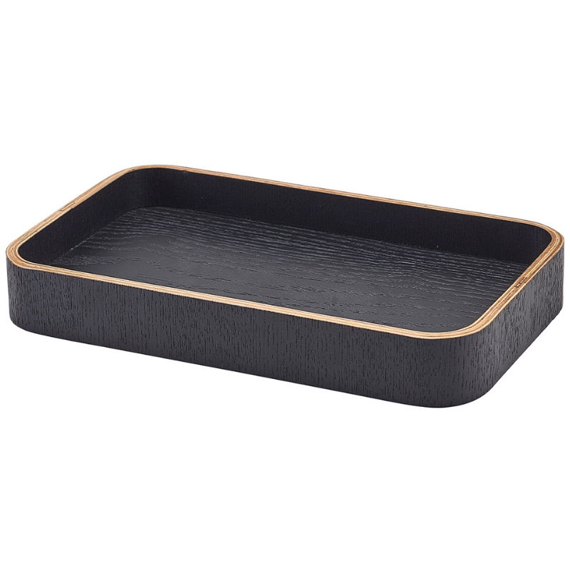 Bakke Sort Finér Træ 23 x 13.8 x 3cm Bakke Sort Finér Træ 23 x 13.8 x 3cm