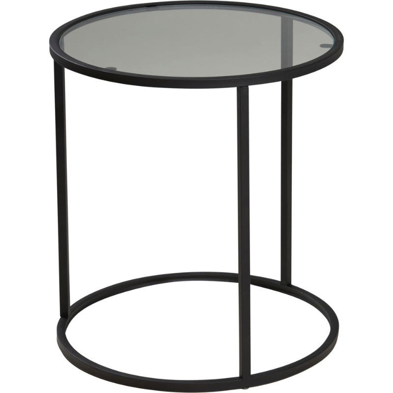 Sidebord Sæt Af 2 i Glas Og Metal