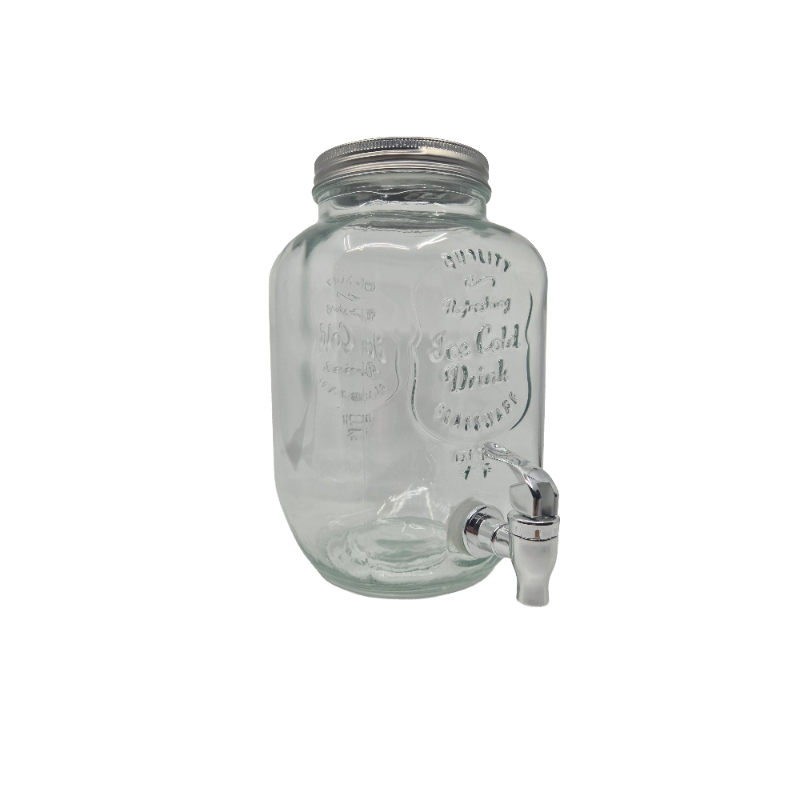 Saftdispenser i Glas Med Tappehane 4l 15,7x15,7x25,5 Cm