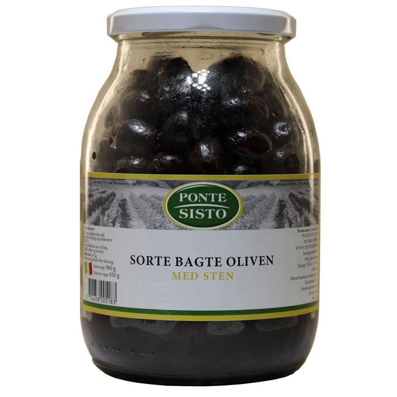 Oliven Sorte Bagte 960 g
