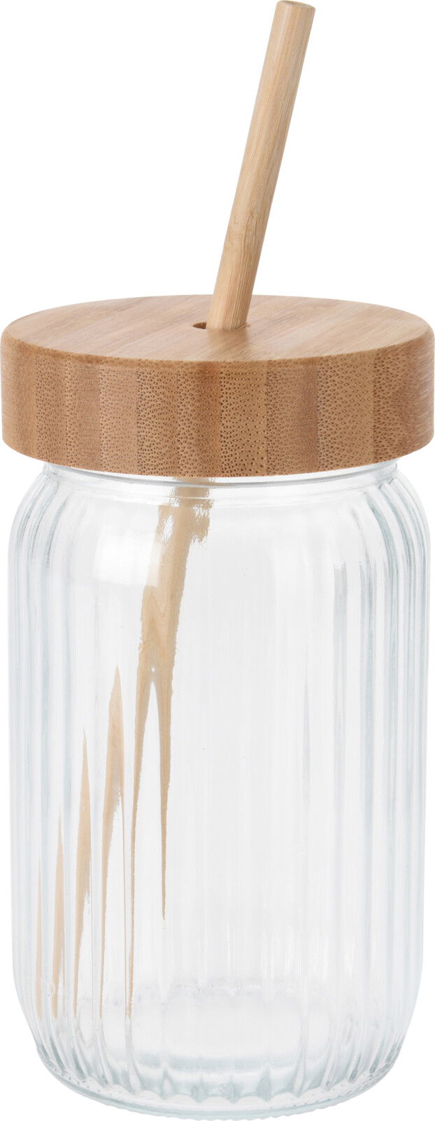 Drikkeglas Med Bambus Låg 500ml billede