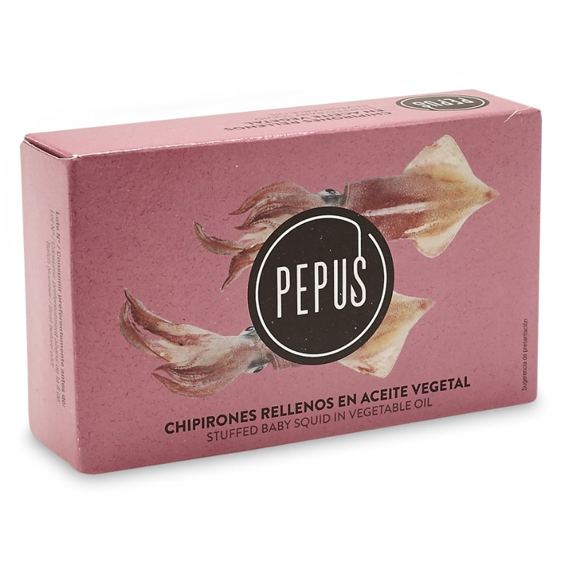 Pepus Fyldte Blæksprutter i Solsikkeolie 120ml/72