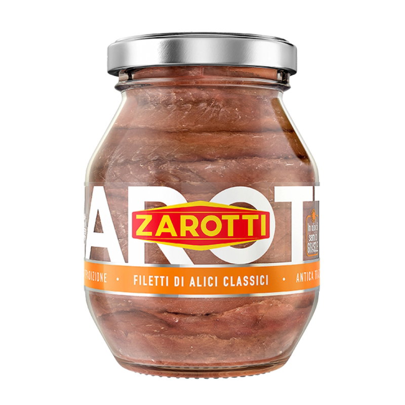 Ansjoser i Solsikkeolie Zarotti 140g 74g