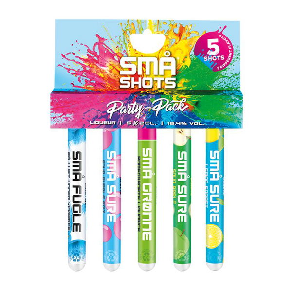 Små Shots Shotsrør Party Pack Mix – 5x2cl rør med festlig smag