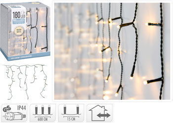 Lyskæde Istapper 180 Led 6 Meter