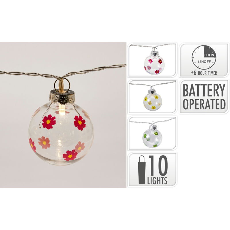 Led Lyskæde 10 Stk. Blomsterdesign