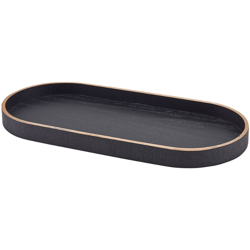 Bakke Oval Sort Finér Træ 35 x 16.5cm Bakke Oval Sort Finér Træ 35 x 16.5cm