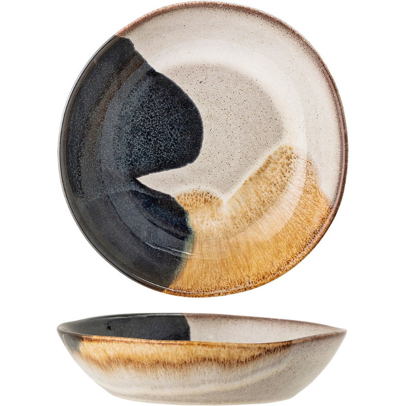 Jules Tallerken Dyb, Grå, Stentøj