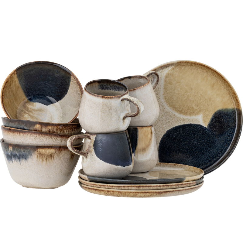 Jules Morgenmadssæt, Grå, Stentøj 4 x 3 Stk