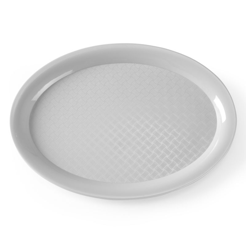 Fastfoodbakke Polypropylen Lysegrå Oval 265×195 Mm Pp