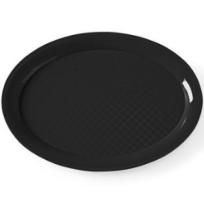 Fastfoodbakke Polypropylen Sort Oval 265×195 Mm Pp