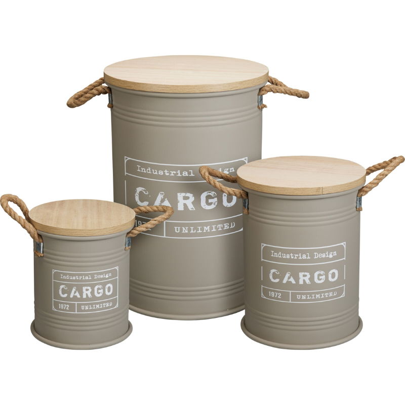 Opbevaringsdåser Med Håndtag Sæt Med 3