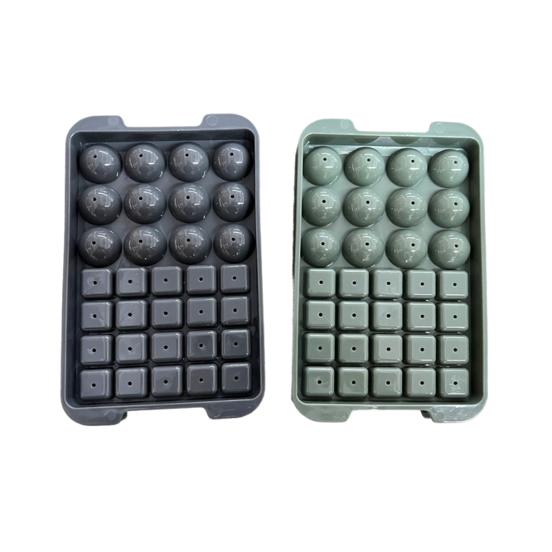 Isterningbakke i Plast 23x14x3,5 Cm Grå/grøn