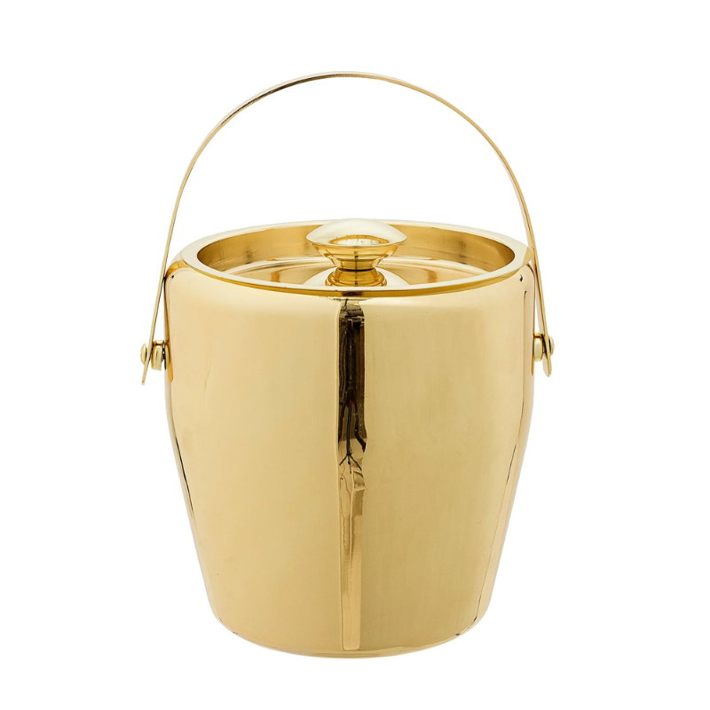 Isspand/isbøtte Bloomingville Cocktail serie guldfarvet rustfrit stål Ø19 x H20 cm 3000 ml med bærehank