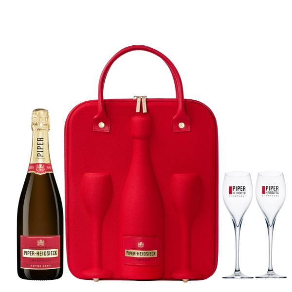 Piper Heidsieck Champagne Brut Ltr Rejsetaske Glas