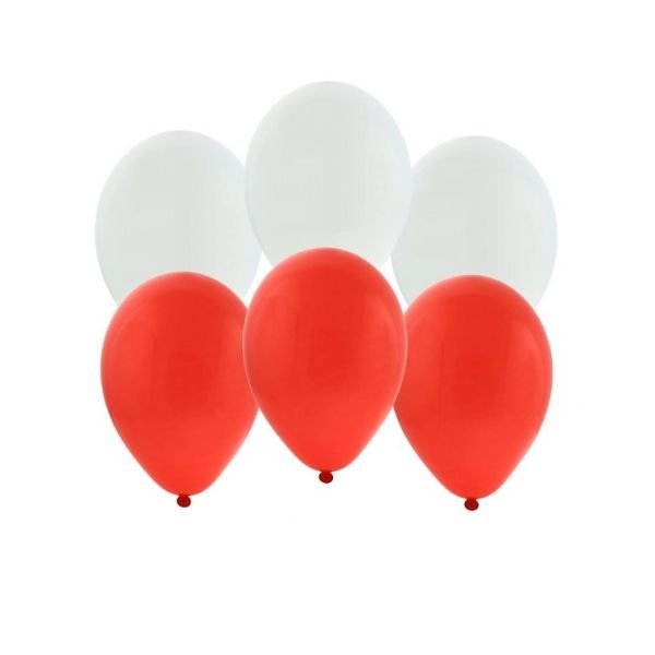 Ballon Rød Og Hvid Pzpn 10 Stk.