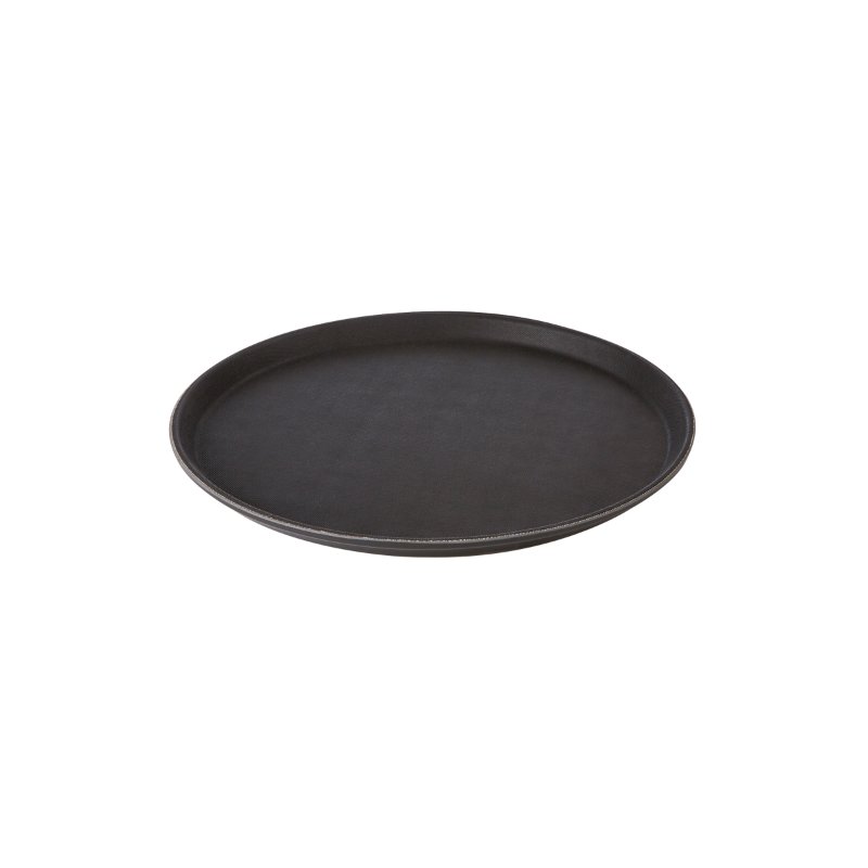 Serveringsbakke Rund Skridsikker Sort 27,5 Cm