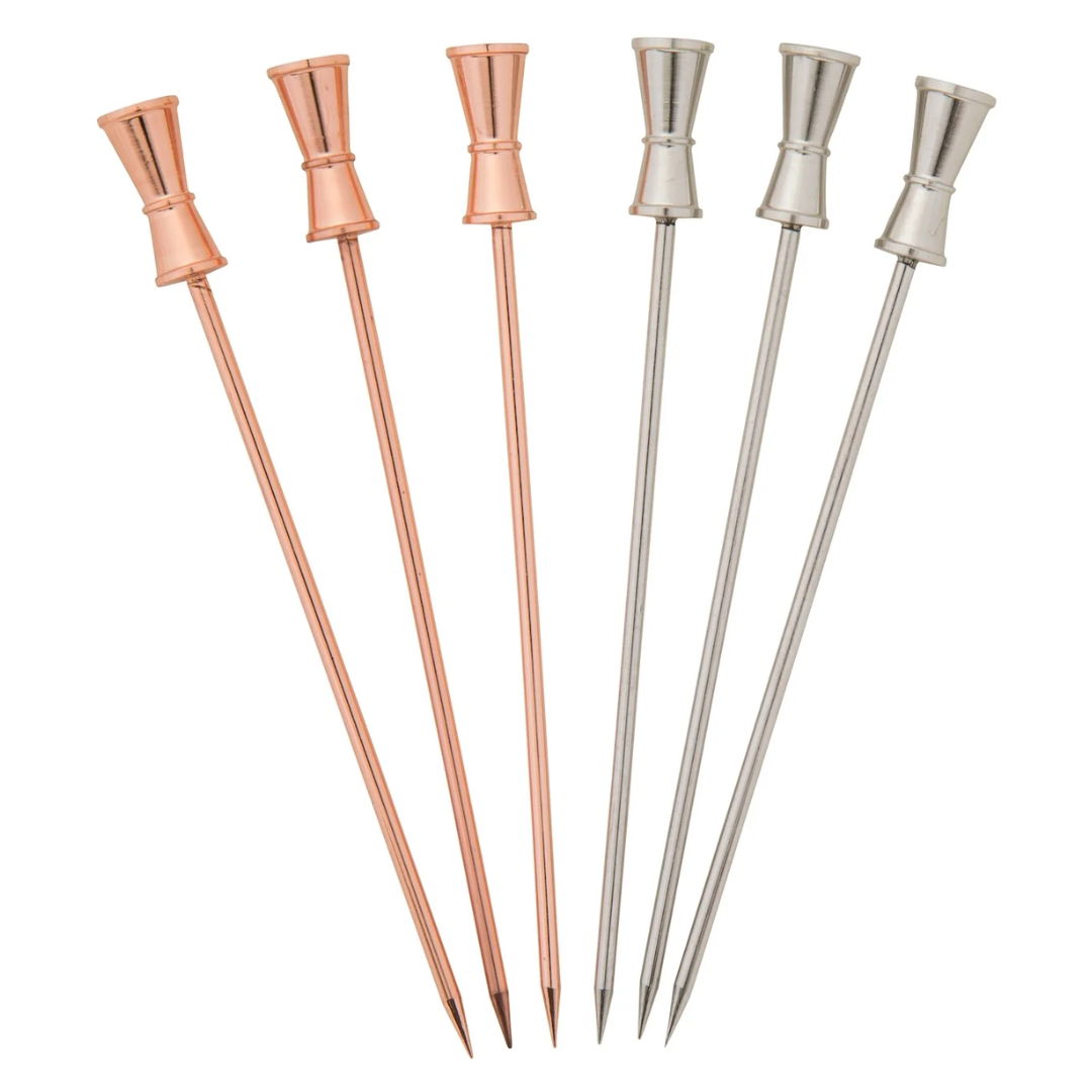 Barprofessional Cocktailpicks Stål Jigger 6 Stk