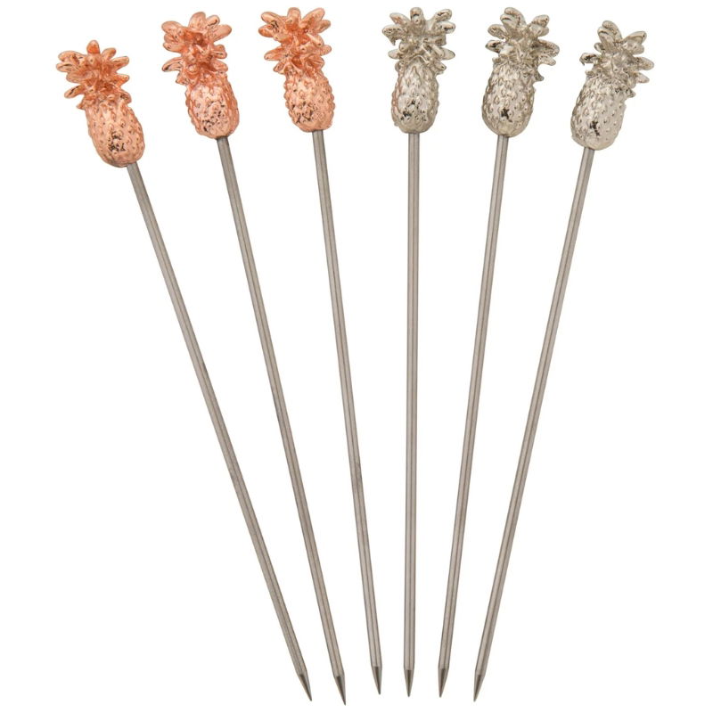Barprofessional Cocktailpicks Stål Pineapple 6 Stk