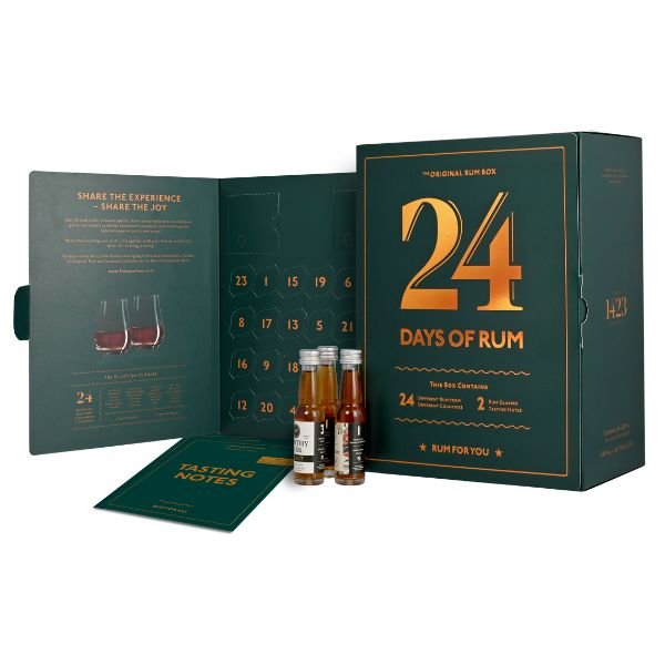 Se 24 Days Of Rum Calendar Green Edition 24x2cl hos Barlife.dk